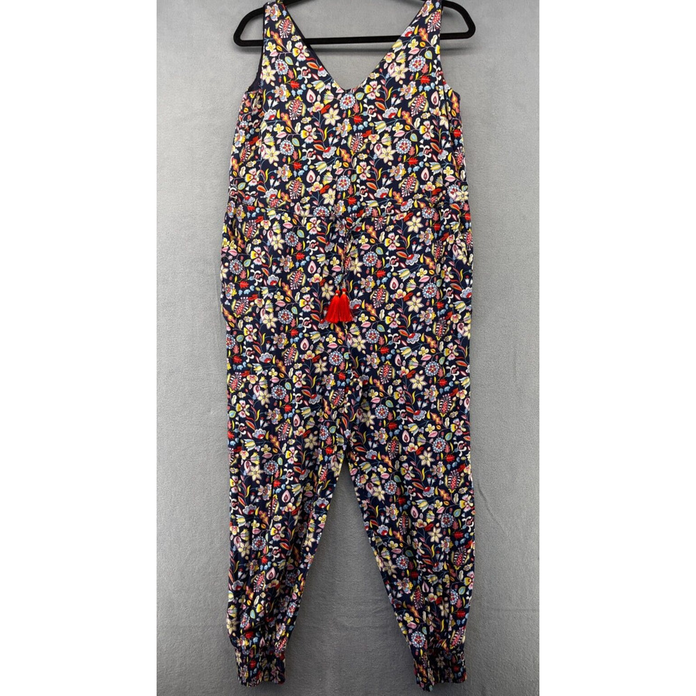 Boden Size 8 Petite Cecilia Jumpsuit Navy Kaleidoscope Floral Print Sleeveless